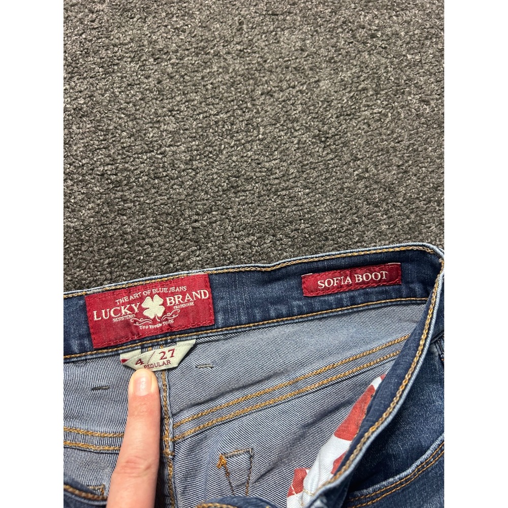 Lucky Brand Sofia Boot Cut Blue Jeans Womens 4/27 Medium Wash Stretch Boho Denim - Picture 6 of 8